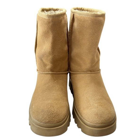 Skechers Outdoor Boots Size 7  Chunky Tan Suede Sherpa Lined 45237 Winter NEW!! - Picture 6 of 16